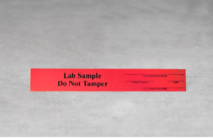 Lab Sample Tamper Evident Seals Black on Red, 100/pack