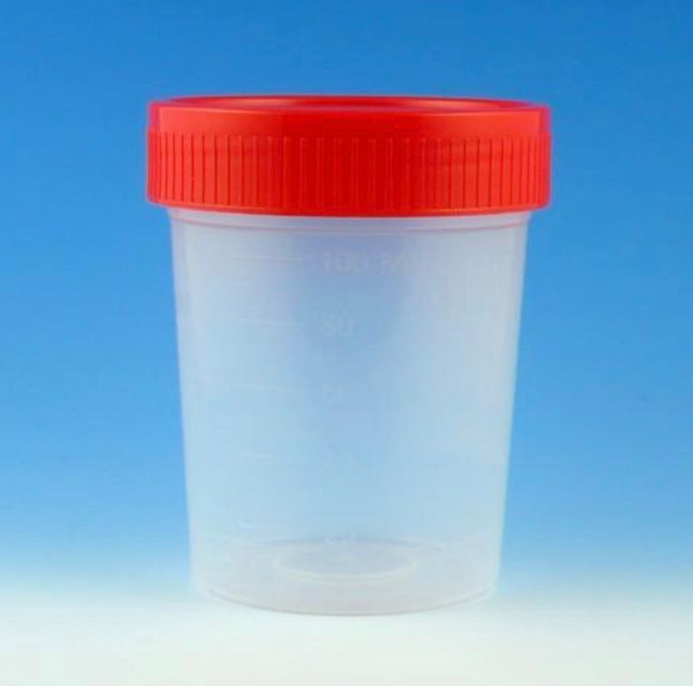 Specimen Cups 3 oz, Orange Lid, Sterile (400/case)