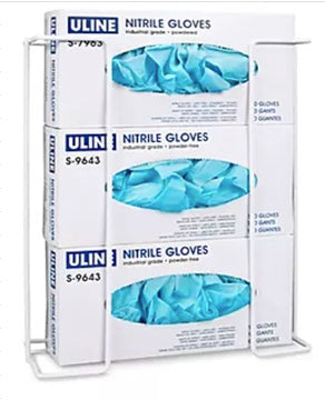 Wire glove Dispenser, 11" x 14" x 4", holds 3 boxes of gloves.